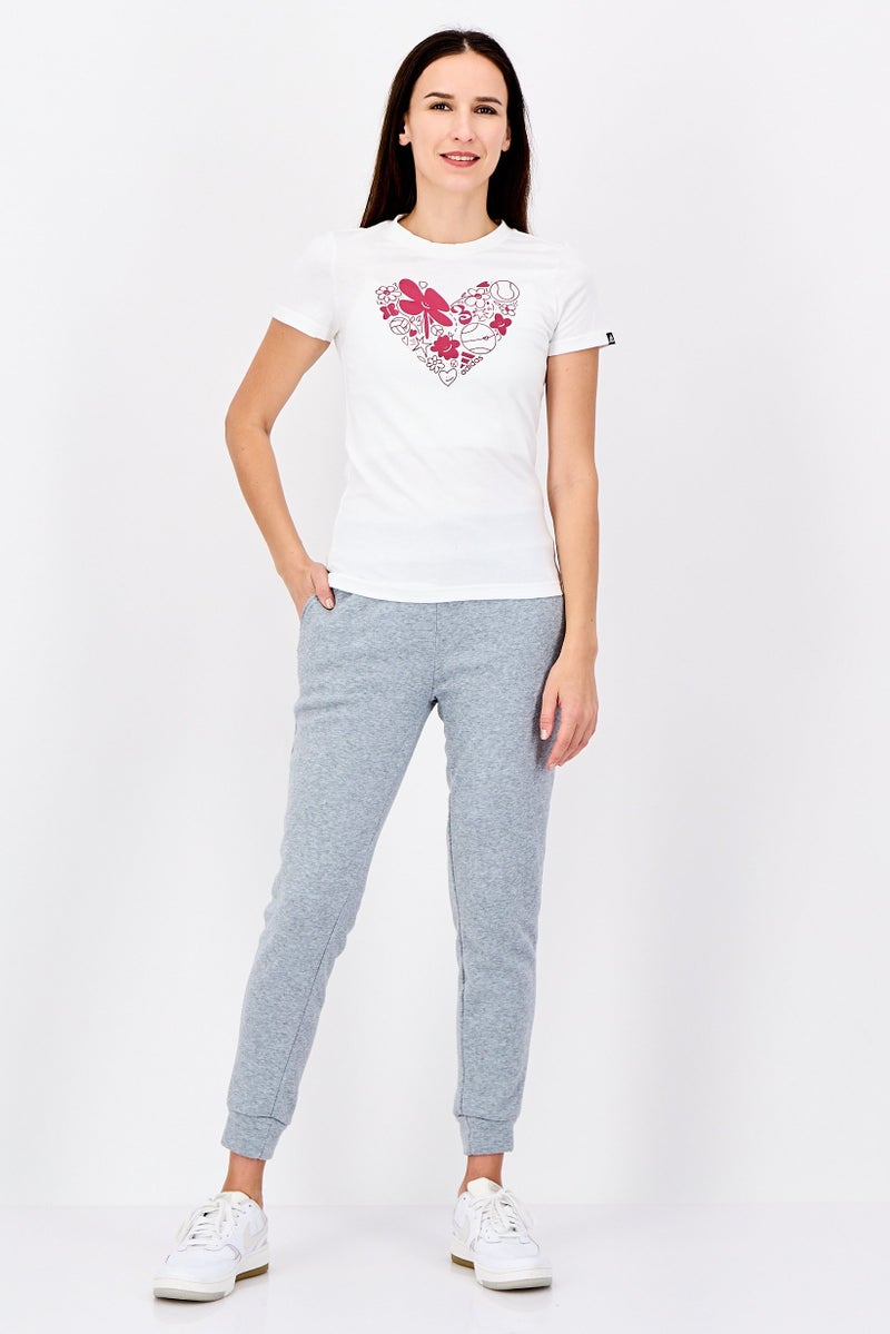 Adidas Women Sportswear Fit Short Sleeve Outdoor T-shirt, White - Image 4